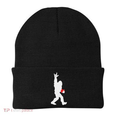 Bigfoot Holding Heart Valentines Day I Love You Hand For Asl Beanie