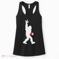 Bigfoot Holding Heart Valentines Day I Love You Hand For Asl Women's Tank Top thumb 0