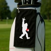 Bigfoot Holding Heart Valentines Day I Love You Hand For Asl Golf Towel thumb 2