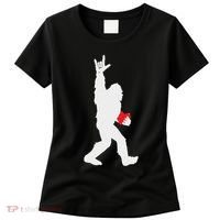 Bigfoot Holding Heart Valentines Day I Love You Hand For Asl Women's T-Shirt thumb 0