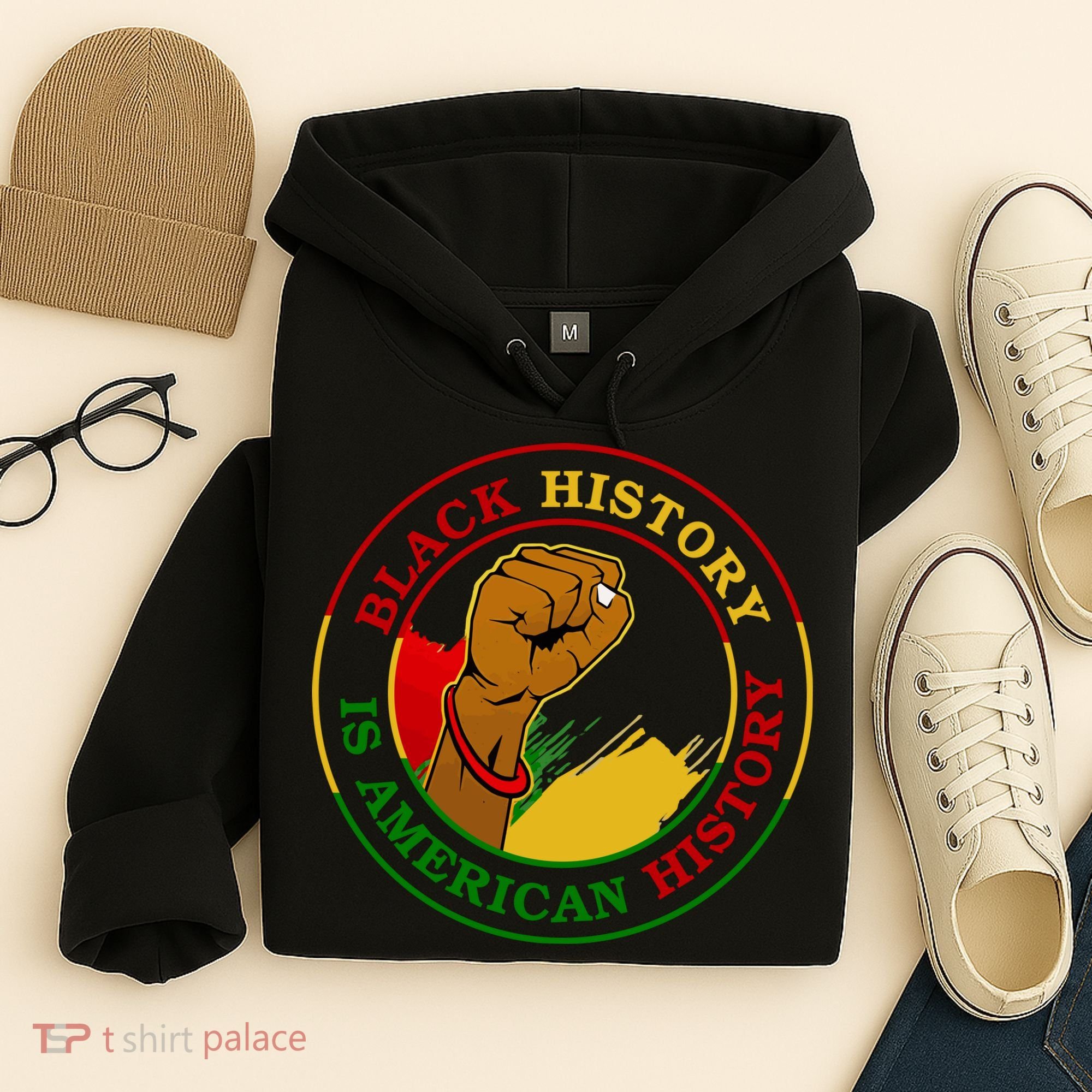 Black History Is American History Fist Hoodie