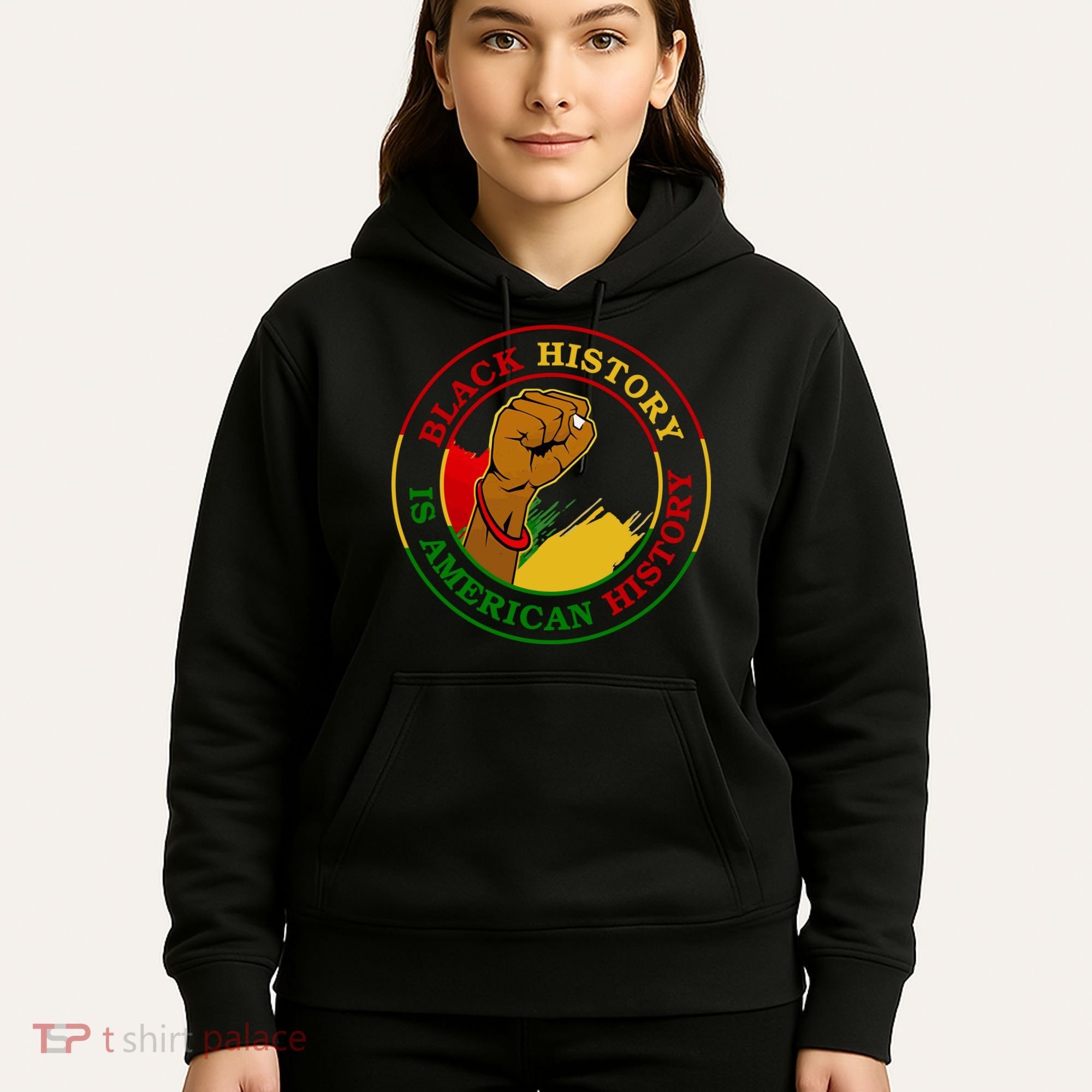 Black History Is American History Fist Hoodie