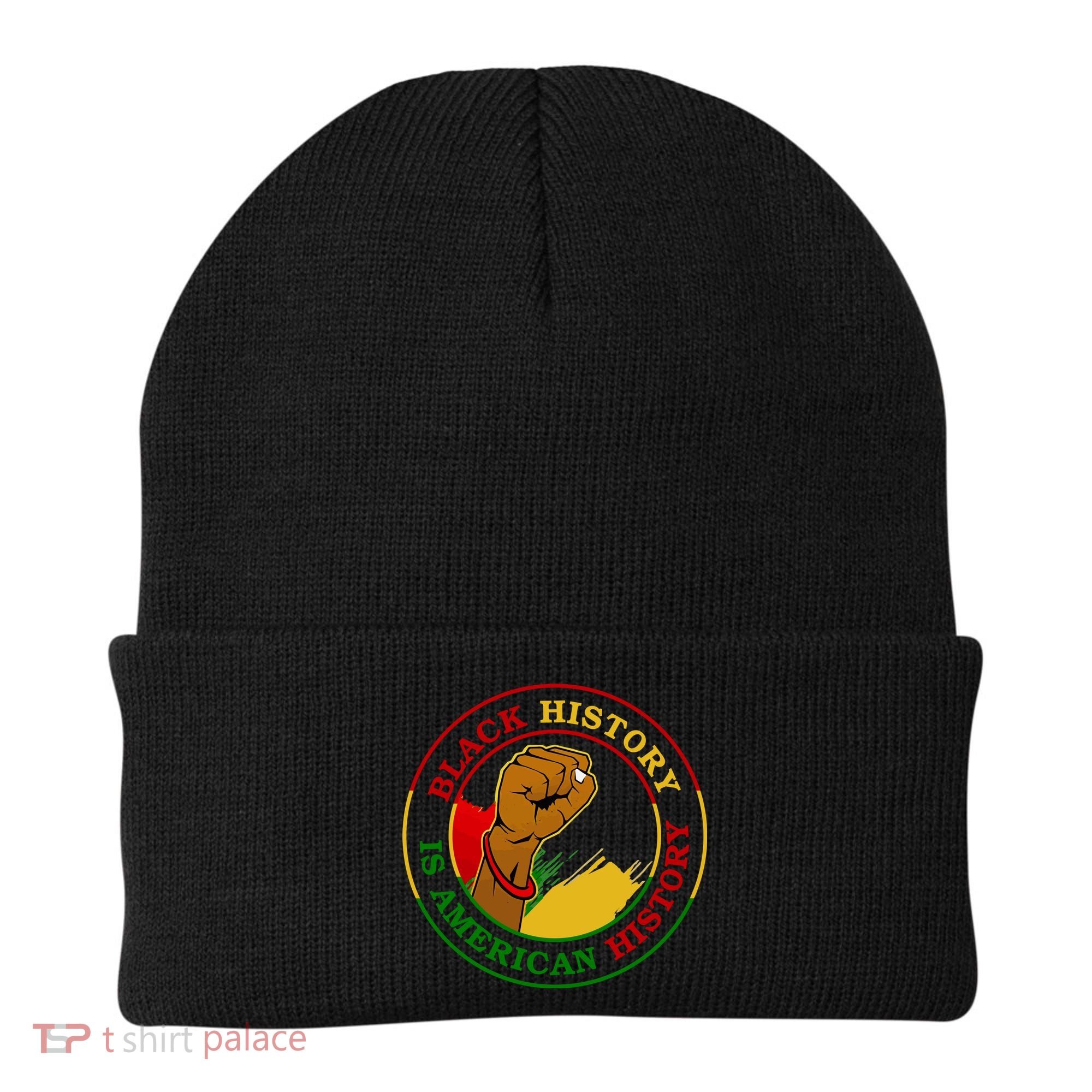 Black History Is American History Fist Beanie