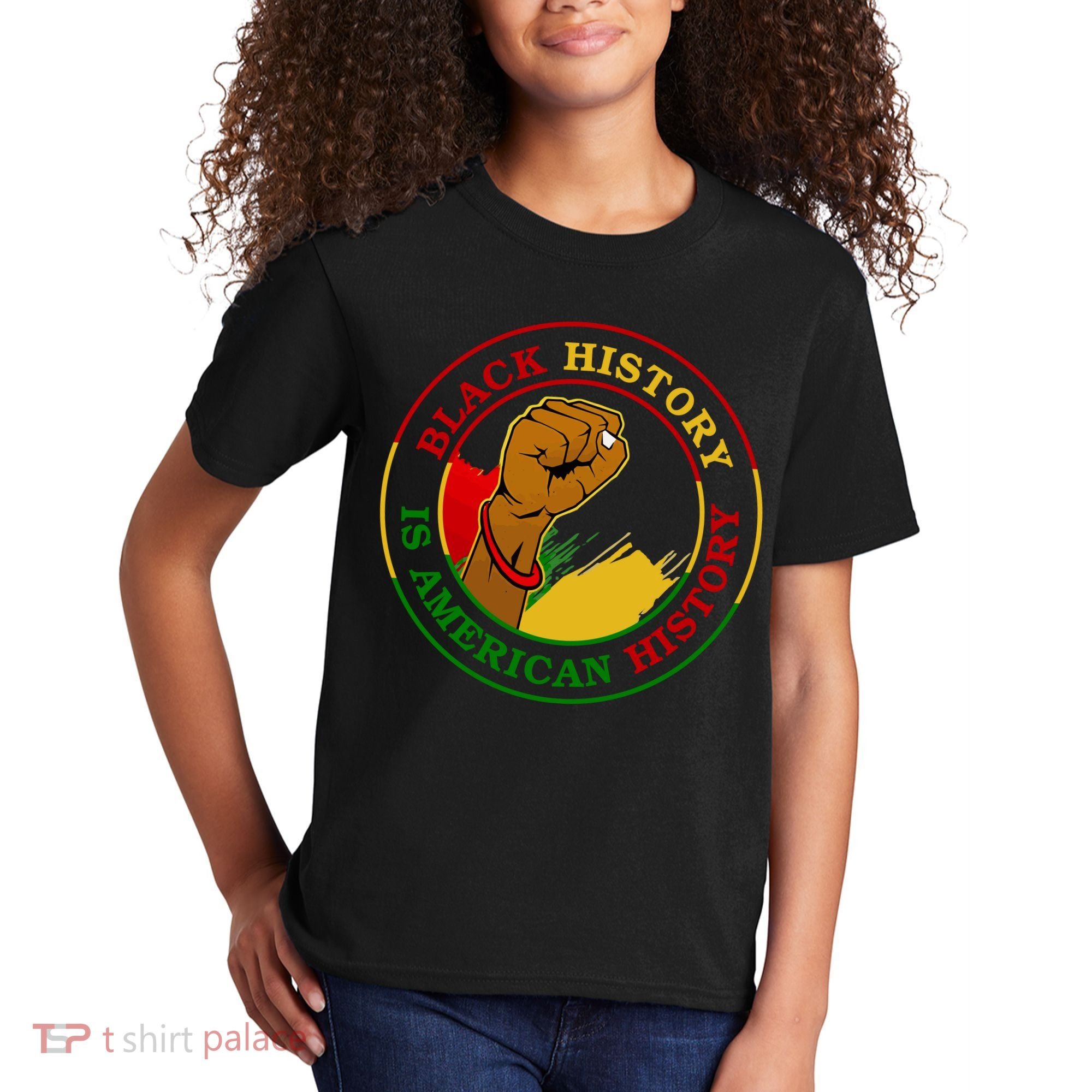 Black History Is American History Fist Kids T-Shirt