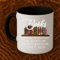 Books Helping Introverts Avoid Conversation Since 1454 Coffee Mug thumb 2
