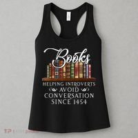 Books Helping Introverts Avoid Conversation Since 1454 Women's Tank Top thumb 3