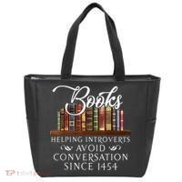 Books Helping Introverts Avoid Conversation Since 1454 Tote Bag thumb 0