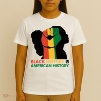 Black History Is American History Pride Fist T-Shirt thumb 4