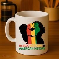 Black History Is American History Pride Fist Coffee Mug thumb 4