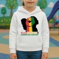 Black History Is American History Pride Fist Kids Hoodie thumb 3