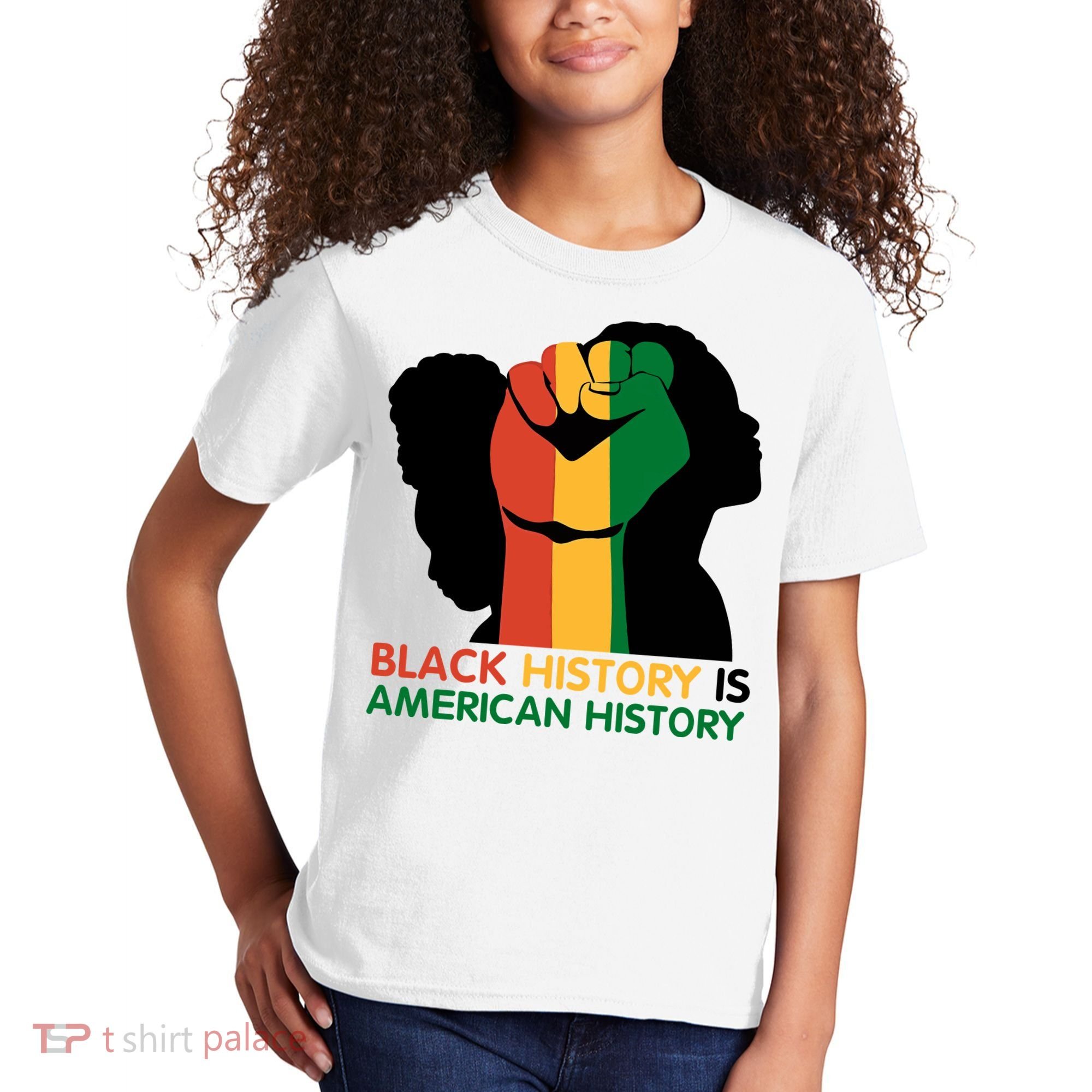 Black History Is American History Pride Fist Kids T-Shirt