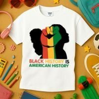 Black History Is American History Pride Fist Kids T-Shirt thumb 3
