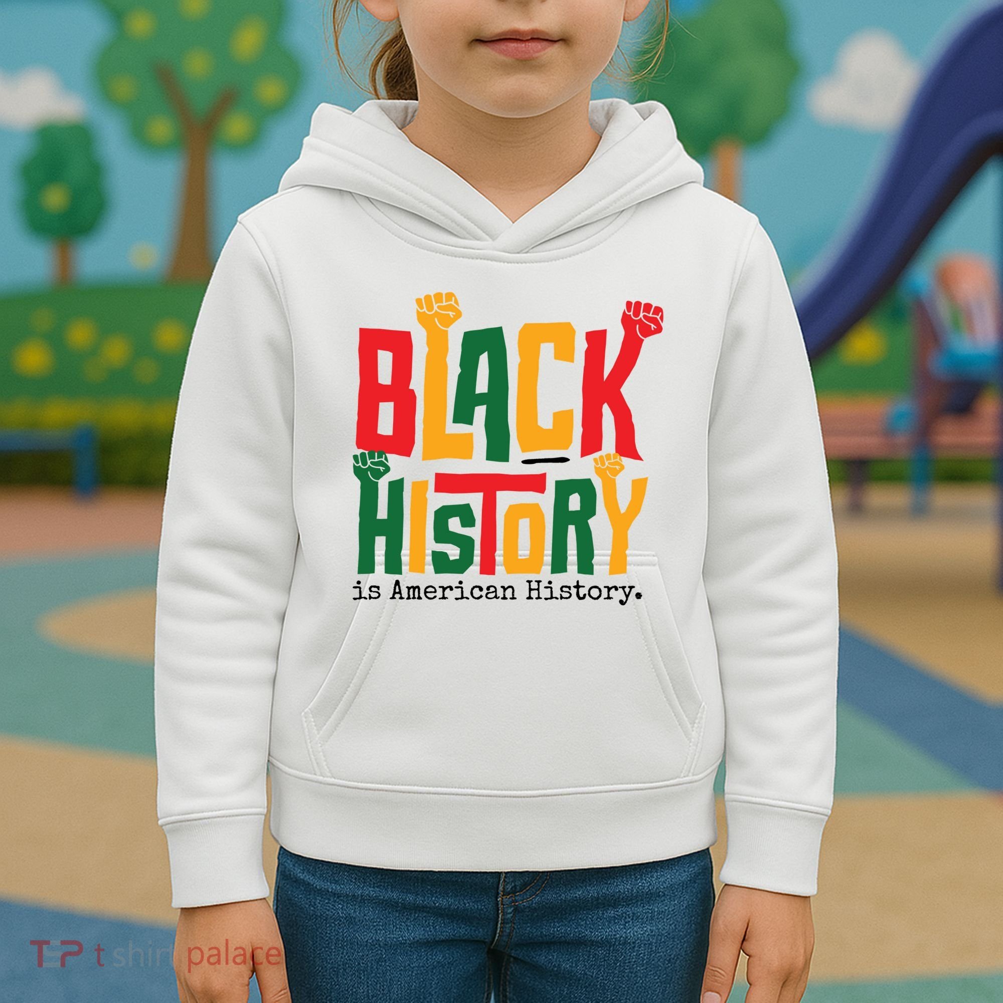 Black History Is American History Kids Hoodie
