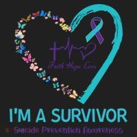 Butterfly Heart IM A Survivor Suicide Prevention Awareness Funny Gift Beanie thumb 2