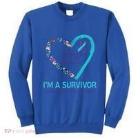 Butterfly Heart IM A Survivor Suicide Prevention Awareness Funny Gift Sweatshirt thumb 0