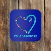 Butterfly Heart IM A Survivor Suicide Prevention Awareness Funny Gift Coaster thumb 0