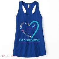 Butterfly Heart IM A Survivor Suicide Prevention Awareness Funny Gift Women's Tank Top thumb 0