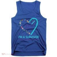 Butterfly Heart IM A Survivor Suicide Prevention Awareness Funny Gift Tank Top thumb 0