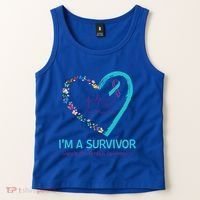 Butterfly Heart IM A Survivor Suicide Prevention Awareness Funny Gift Tank Top thumb 2