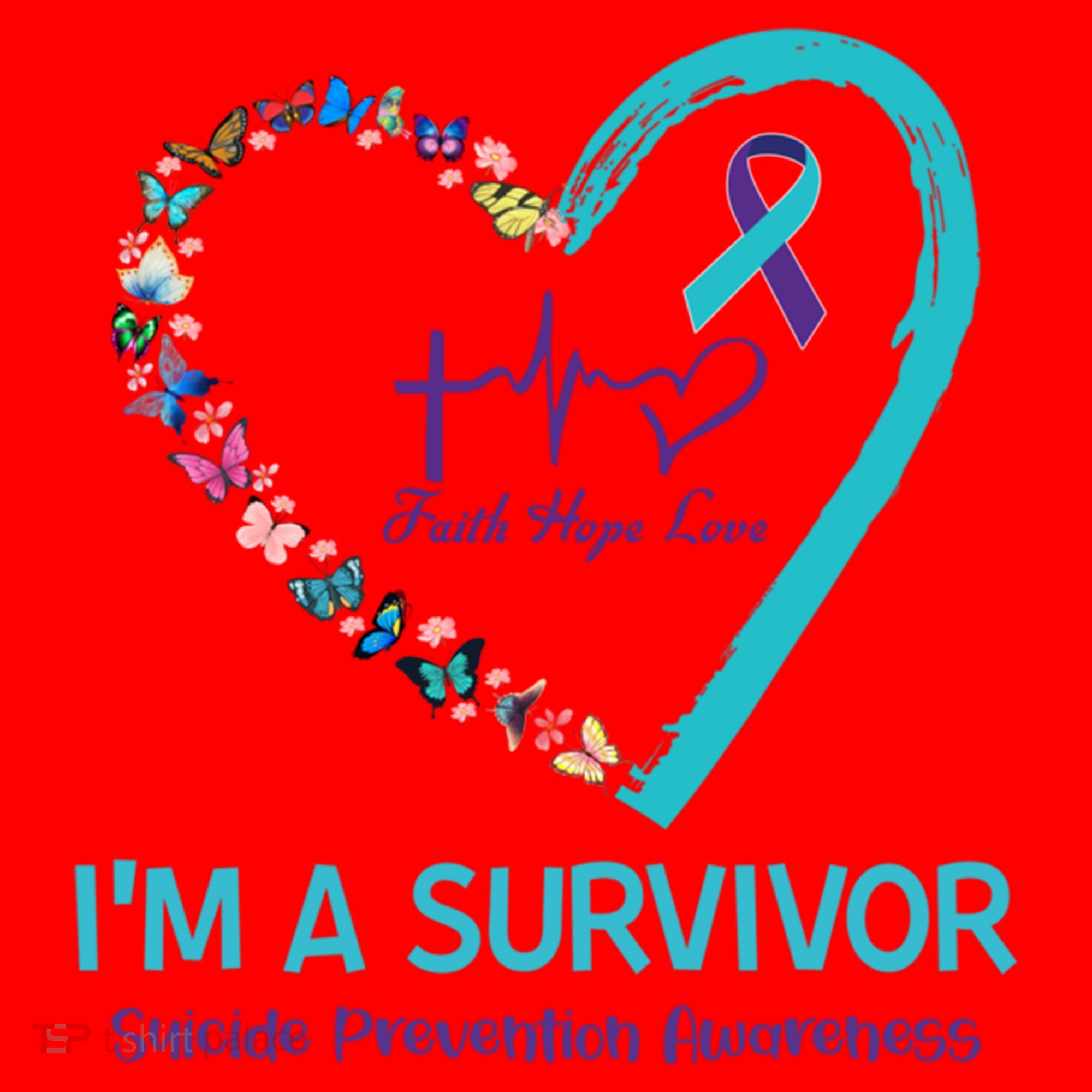Butterfly Heart IM A Survivor Suicide Prevention Awareness Funny Gift Santa Hat