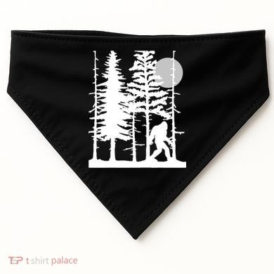 Bigfoot Hiding In Forest For Sasquatch Believers USA-Made Doggie Bandana
