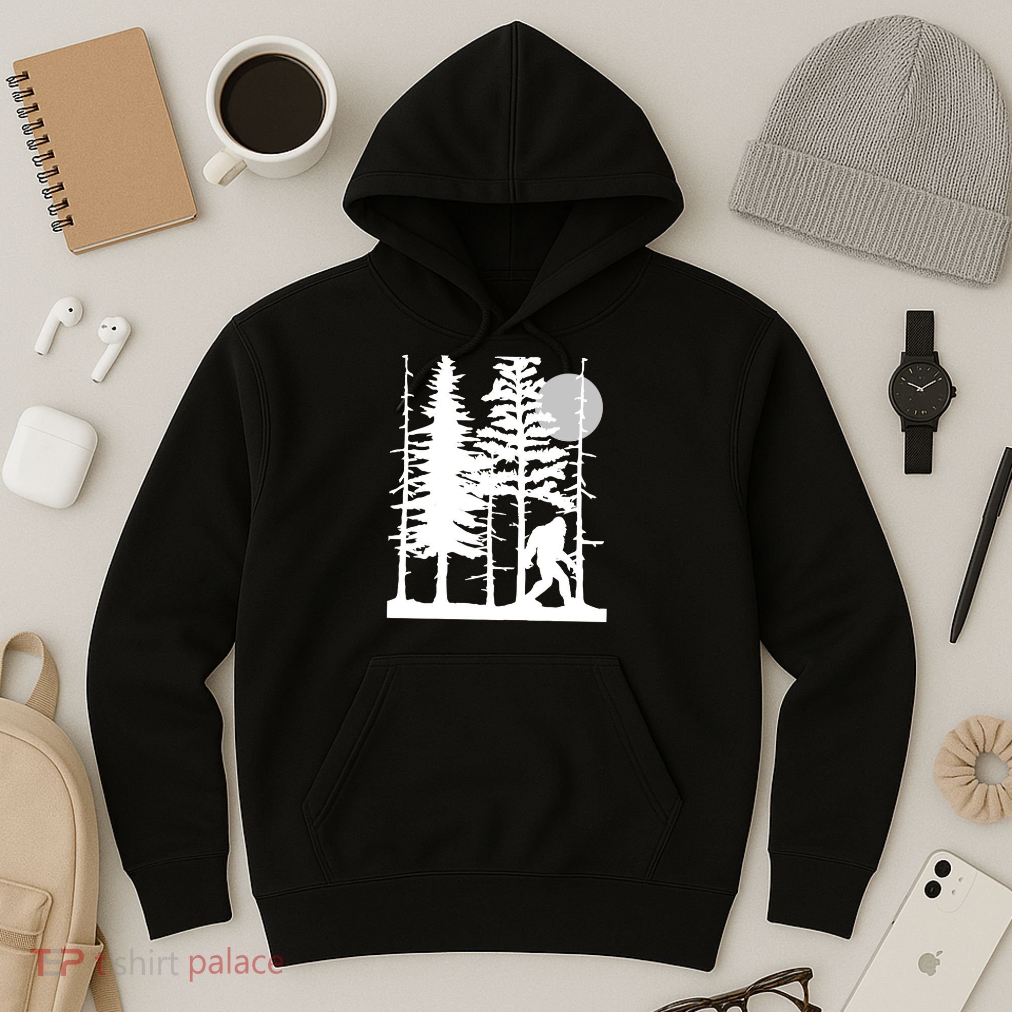 Bigfoot Hiding In Forest For Sasquatch Believers Hoodie
