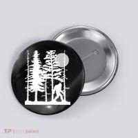 Bigfoot Hiding In Forest For Sasquatch Believers Button thumb 0