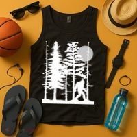 Bigfoot Hiding In Forest For Sasquatch Believers Tank Top thumb 4