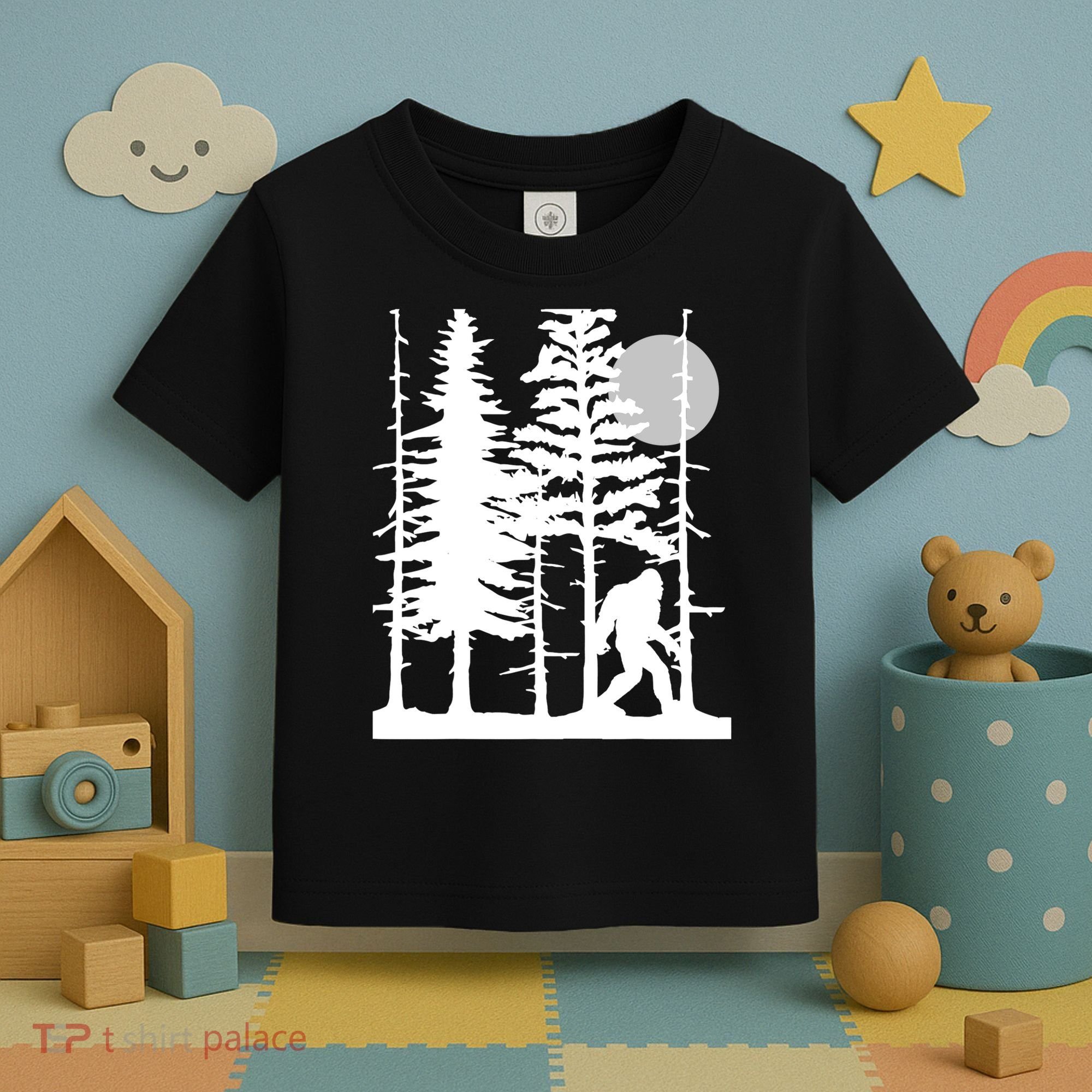 Bigfoot Hiding In Forest For Sasquatch Believers Toddler T-Shirt