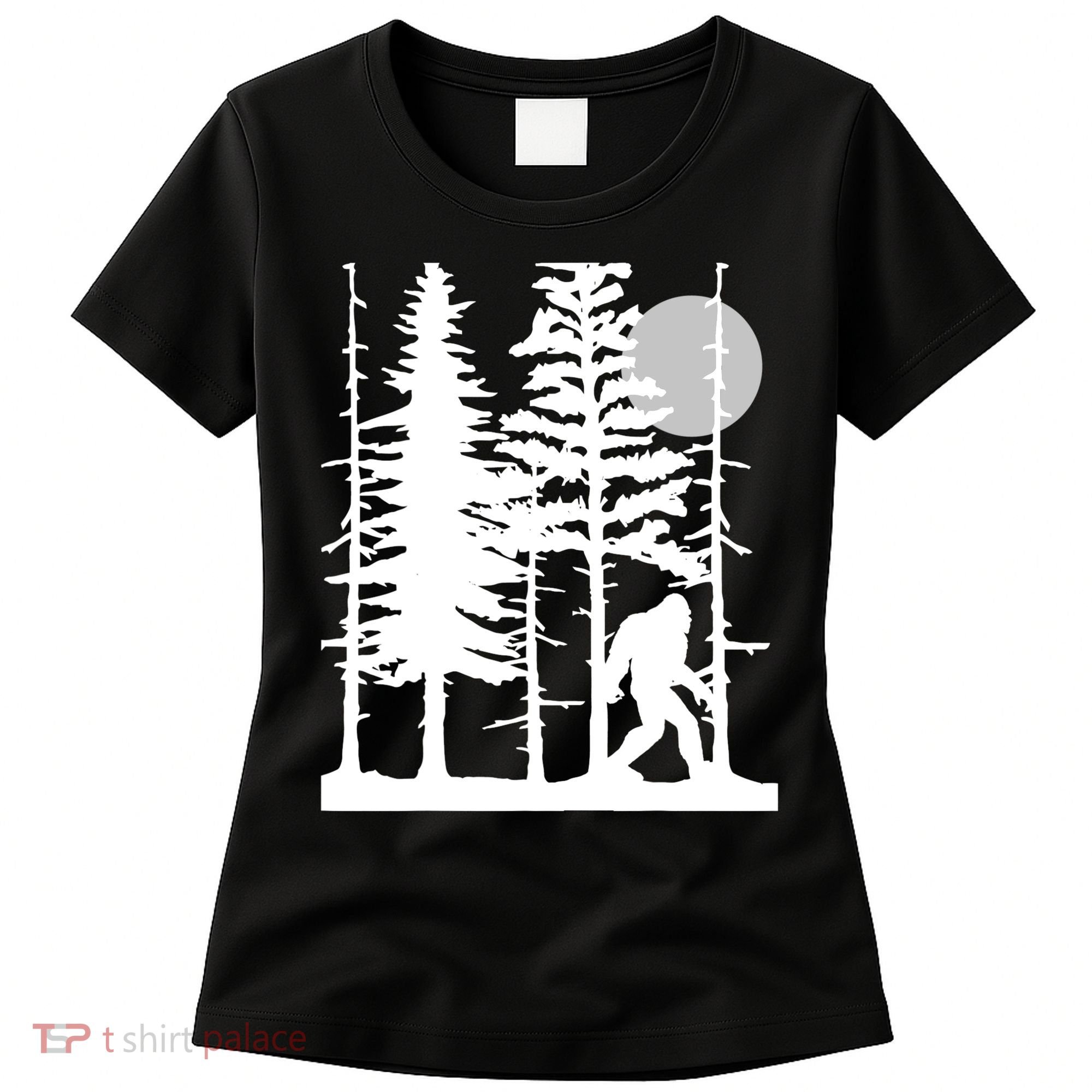 Bigfoot Hiding In Forest For Sasquatch Believers Women's T-Shirt