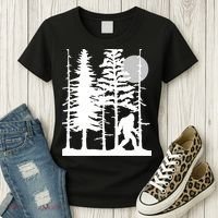 Bigfoot Hiding In Forest For Sasquatch Believers Women's T-Shirt thumb 3