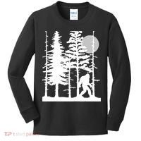 Bigfoot Hiding In Forest For Sasquatch Believers Kids Long Sleeve Shirt thumb 0