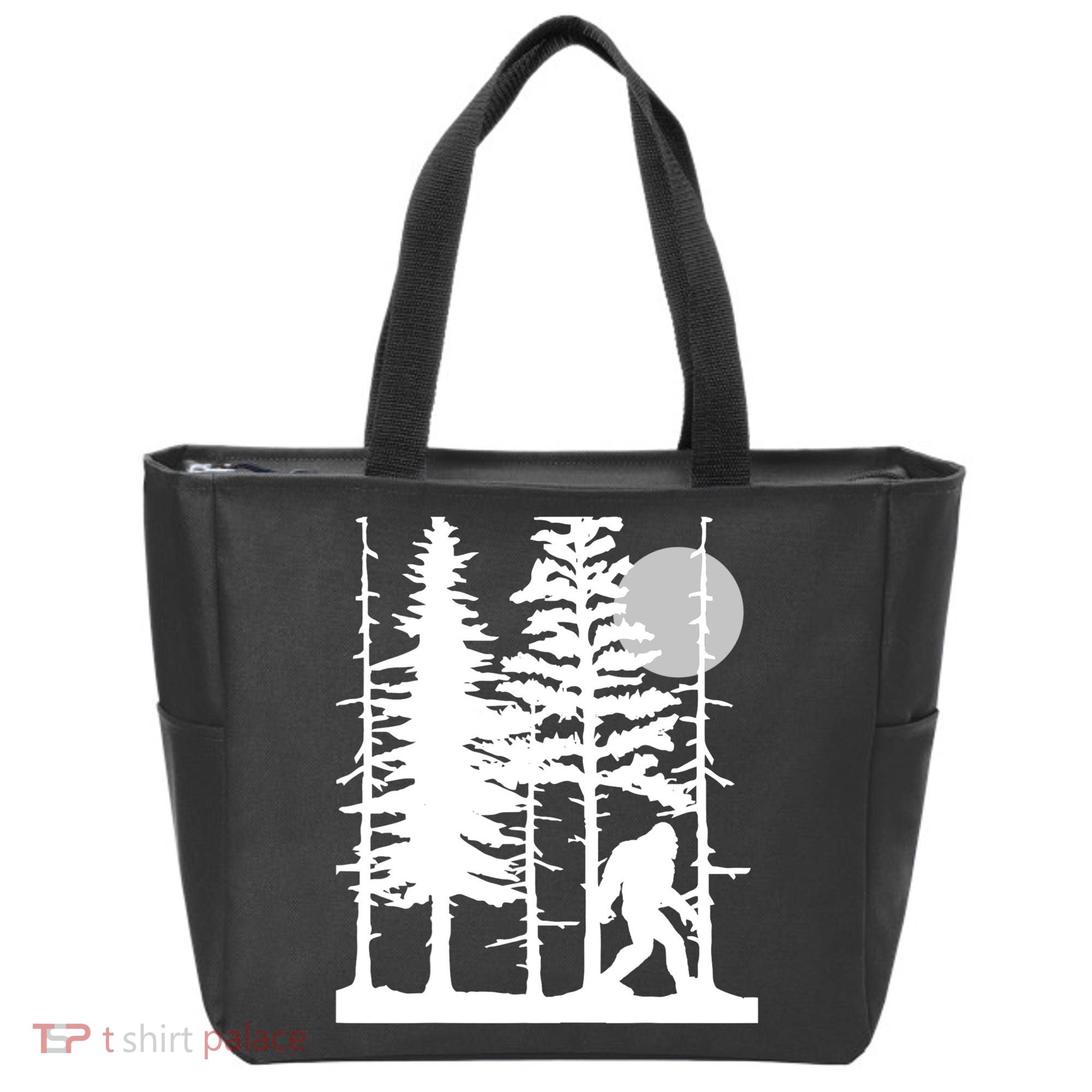 Bigfoot Hiding In Forest For Sasquatch Believers Tote Bag