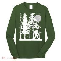Bigfoot Hiding In Forest For Sasquatch Believers Long Sleeve Shirt thumb 0