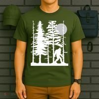 Bigfoot Hiding In Forest For Sasquatch Believers T-Shirt thumb 6