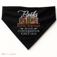 Books Helping Introverts Avoid Conversation USA-Made Doggie Bandana thumb 0