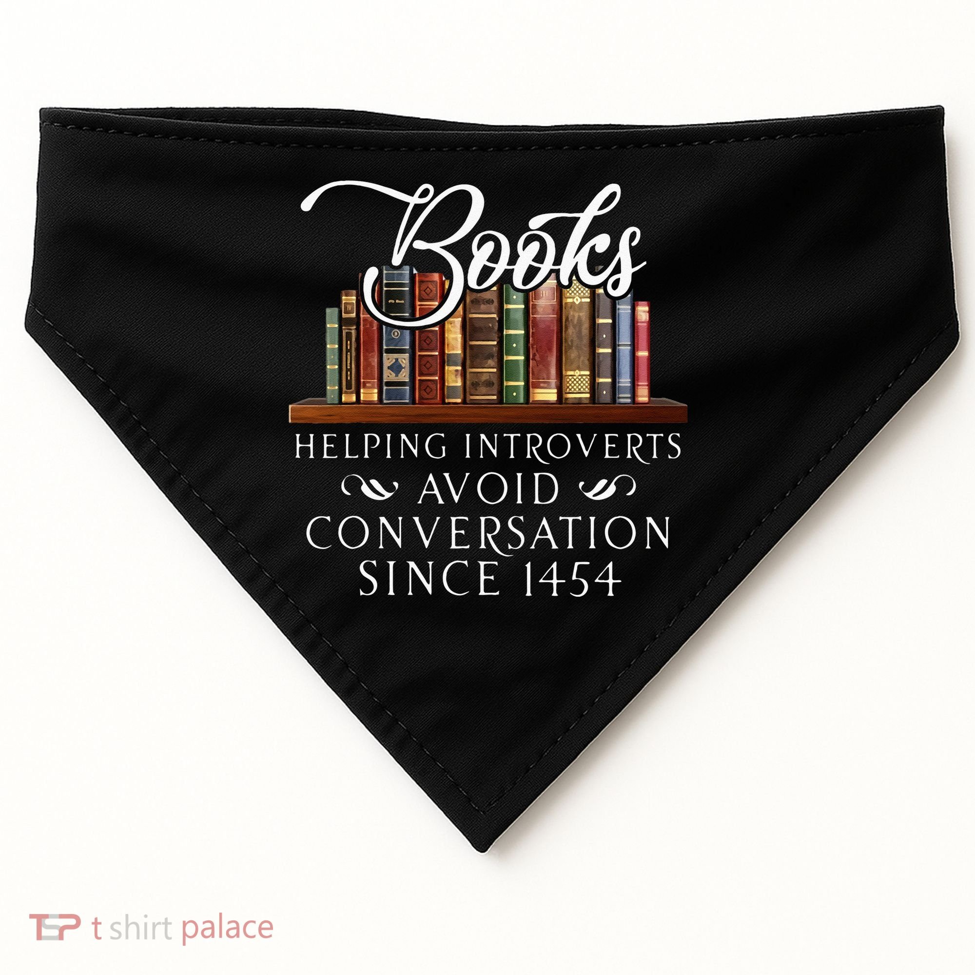 Books Helping Introverts Avoid Conversation USA-Made Doggie Bandana