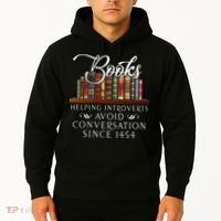 Books Helping Introverts Avoid Conversation Hoodie thumb 2