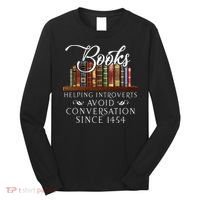Books Helping Introverts Avoid Conversation Long Sleeve Shirt thumb 0