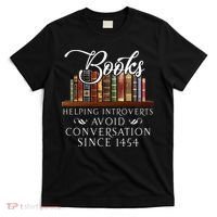 Books Helping Introverts Avoid Conversation T-Shirt thumb 0