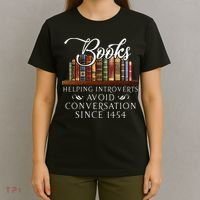 Books Helping Introverts Avoid Conversation T-Shirt thumb 4