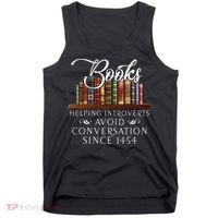 Books Helping Introverts Avoid Conversation Tank Top thumb 0
