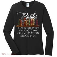 Books Helping Introverts Avoid Conversation Women's Long Sleeve Shirt thumb 0