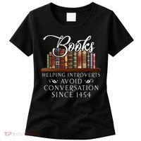 Books Helping Introverts Avoid Conversation Women's T-Shirt thumb 0