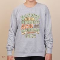 Books Helping Introverts Avoid Conversation 1454 Women's Sweatshirt thumb 0