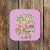 Books Helping Introverts Avoid Conversation 1454 Coaster thumb 0