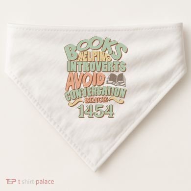 Books Helping Introverts Avoid Conversation 1454 USA-Made Doggie Bandana