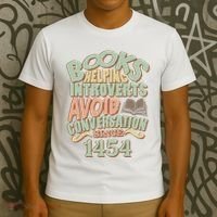 Books Helping Introverts Avoid Conversation 1454 T-Shirt thumb 3