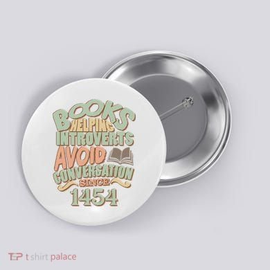 Books Helping Introverts Avoid Conversation 1454 Button