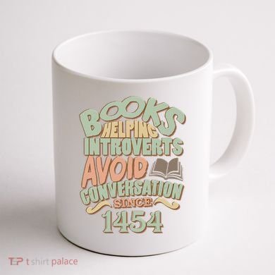 Books Helping Introverts Avoid Conversation 1454 Coffee Mug back